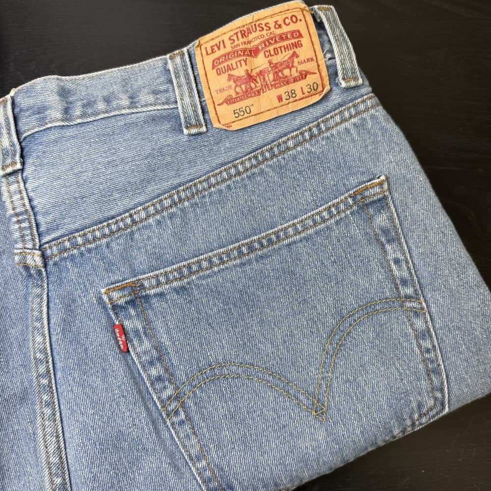 Vintage Levis 550 Jeans 38x30 Fits 36x28.5 Red Tab Denim 100% Cotton